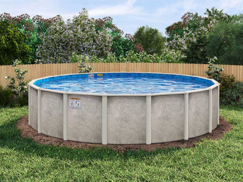 Diseño de piscina elevada costera grande redondeada en patio trasero