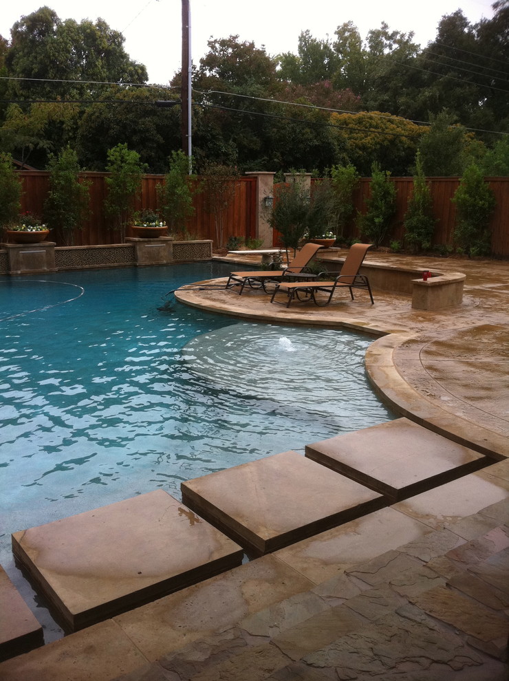 Example of a trendy pool design in Dallas