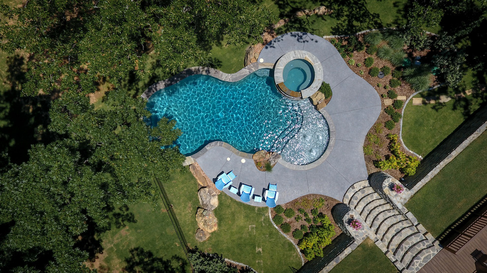 Aerial View of Project 1 Tropical Pool Dallas by Allison