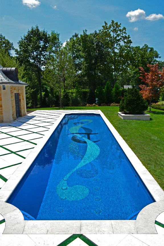 Inspiration för en vintage pool