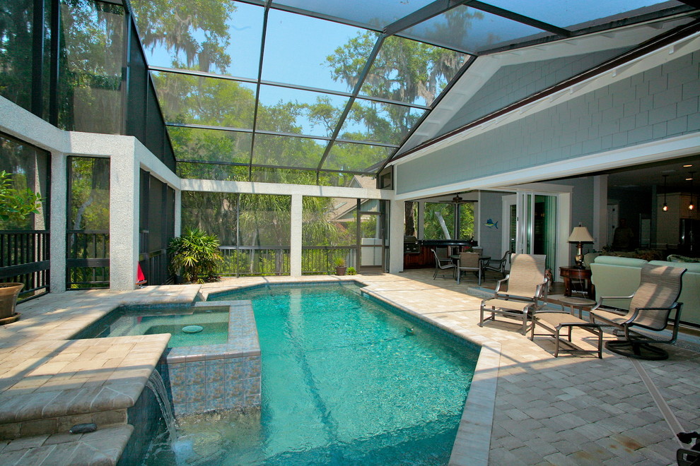 Island style pool photo in Jacksonville