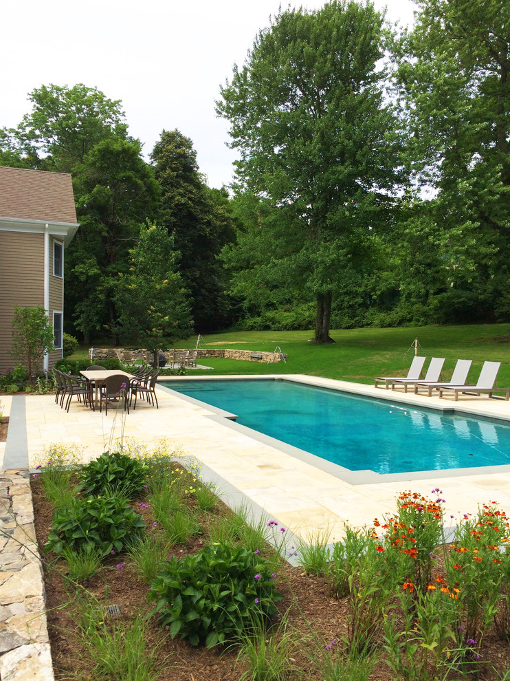 Armonk Pool Garden Transitional Pool New York by Till Gardens