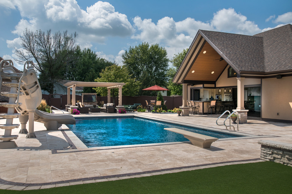 Ashkum Il Swimming Pool Pergola And Fire Pit Traditional Swimming Pool Hot Tub Chicago By Platinum Poolcare Houzz Ie