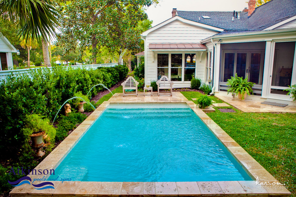 This is an example of a traditional swimming pool in Charleston.