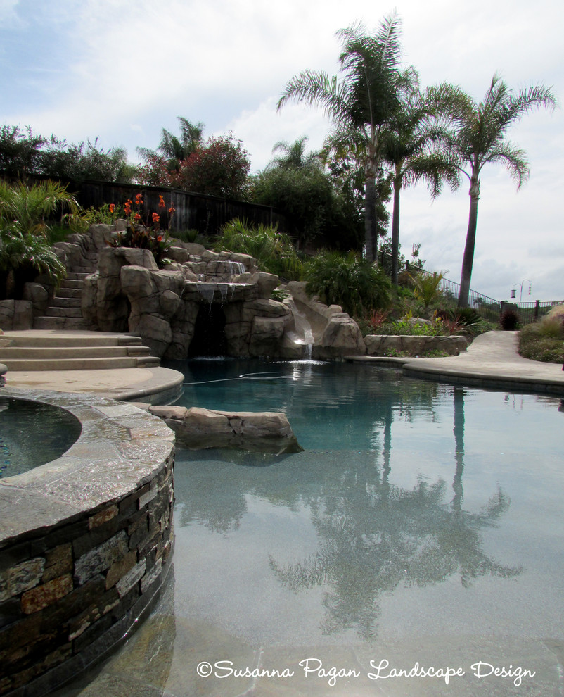Mediterranean swimming pool in San Diego.
