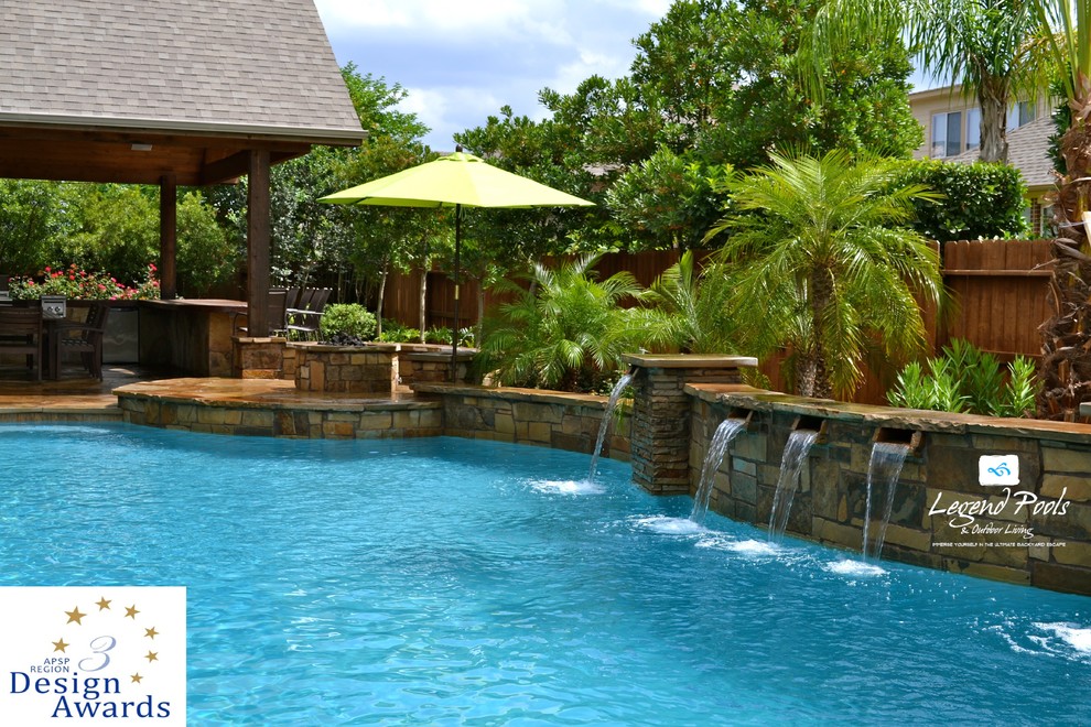 Award Winning Pool APSP Region 3 Design Award Winning PoolSeven Meadows, Katy, Traditional