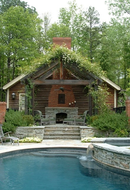 Inspiration for a rustic swimming pool in Birmingham.