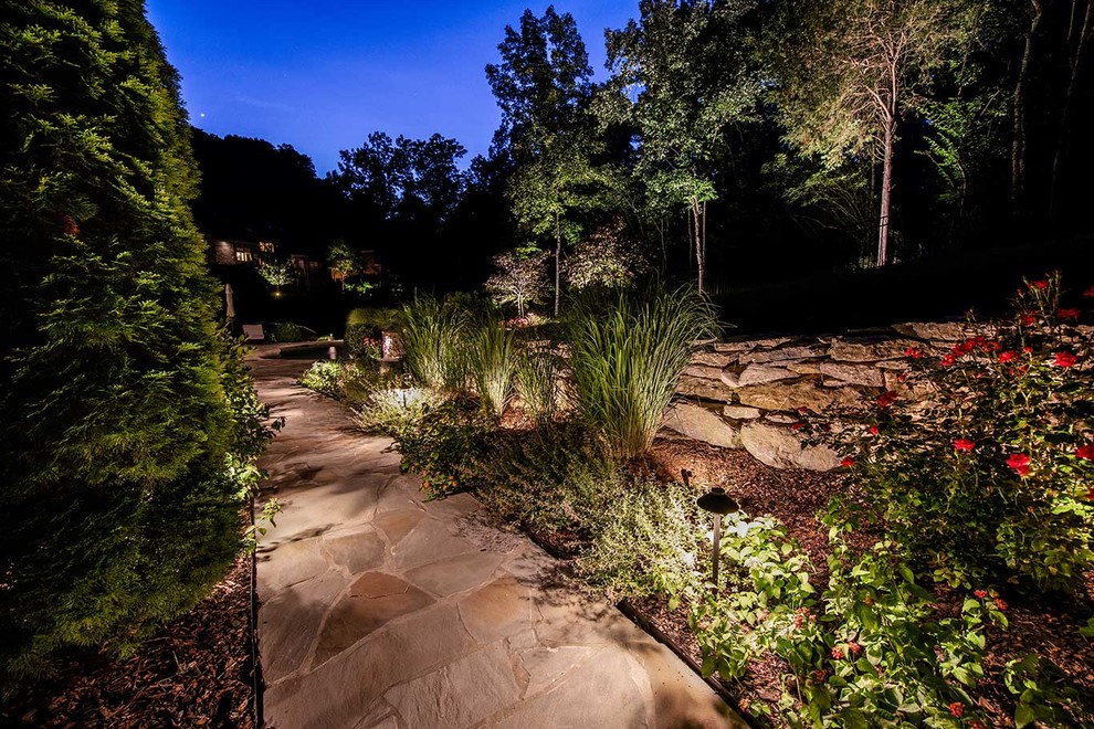 Backyard Pool and Patio Lighting Project Contemporary Pool