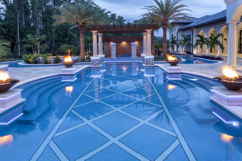 Ballmont Lazy River Mediterranean Pool Tampa By Ryan Hughes Design Build Houzz