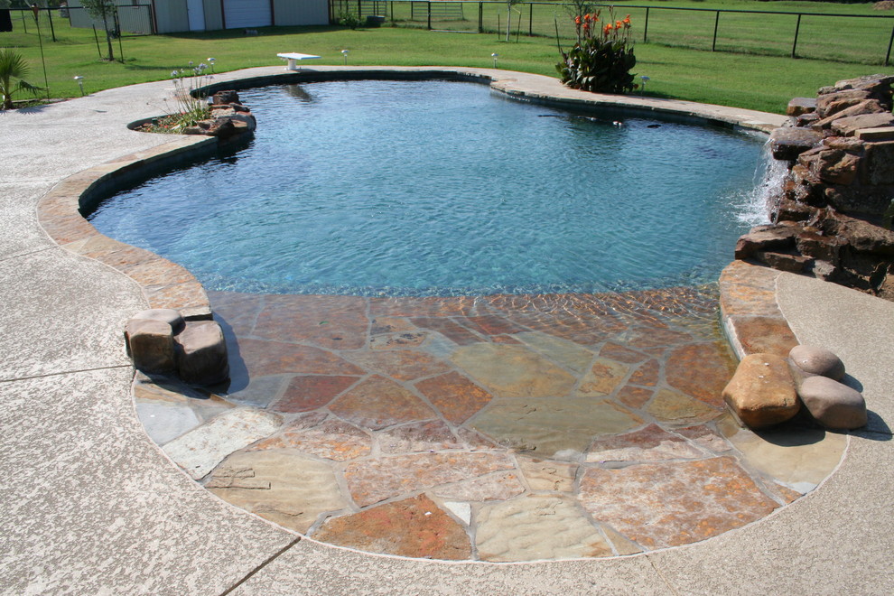 Beach Entry Pools Beach Style Pool Dallas By Pulliam Pools