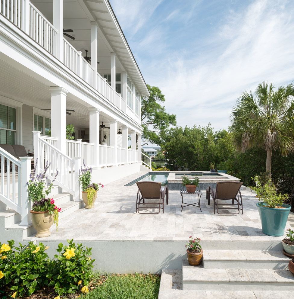 Beach Park Custom Home Pool Deck Daylight Traditional Patio