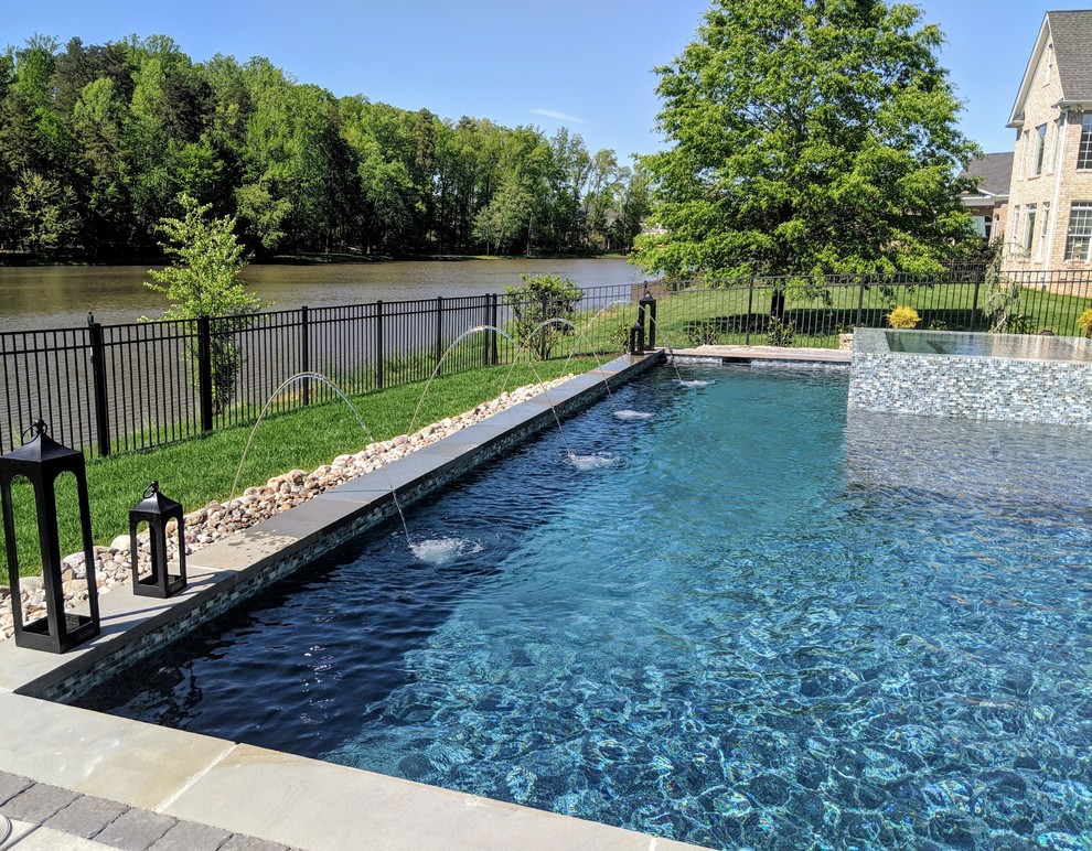Beautiful Glass Tile Clean lines Pool Contemporary Pool Other by Vue Custom Pools Houzz