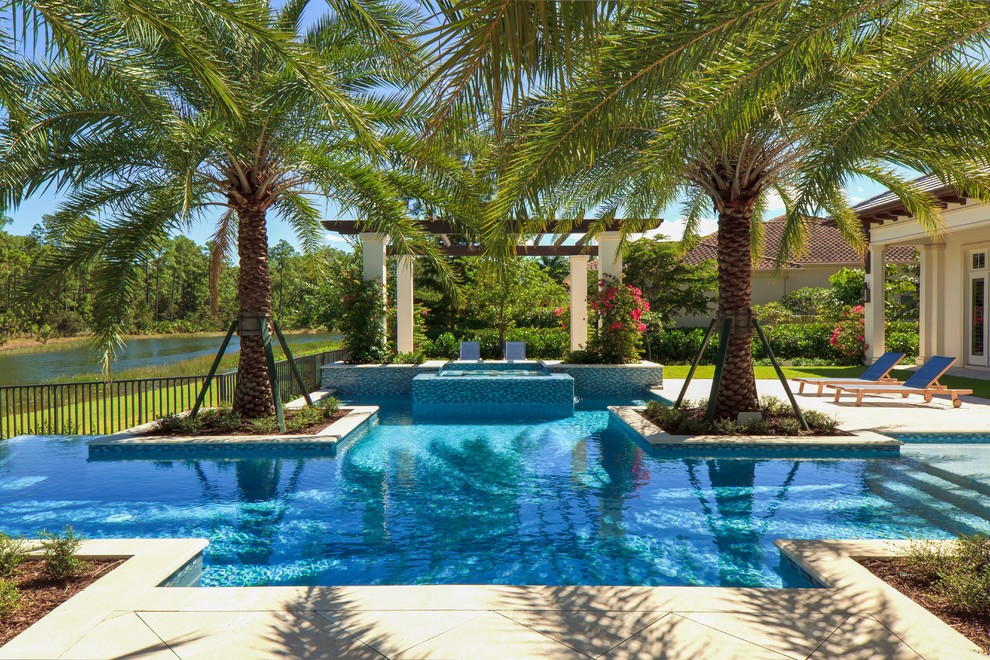 Diseño de piscina exótica a medida en patio trasero