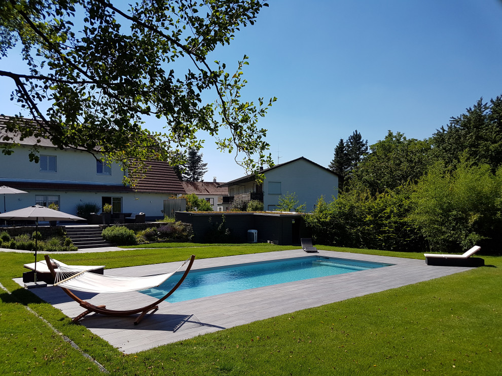 Beton- Folienbecken 10,00 x 4,00 x 1,50 m in hellgrau - Mediterranean