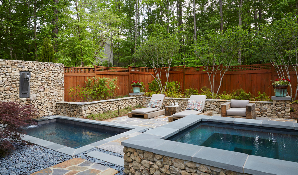 Example of an arts and crafts pool design in Birmingham