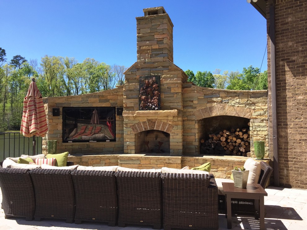 Birmingham, AL Infinity Pool with Tanning Ledge & Outdoor Fireplace