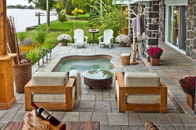 Inspiration for a rustic pool remodel in Philadelphia