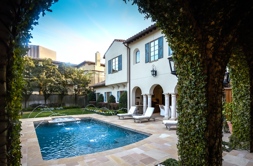 Inspiration for a mediterranean pool remodel in Houston