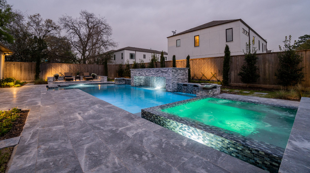 Bradshaw Family Contemporary Pool Houston by Richard's Total