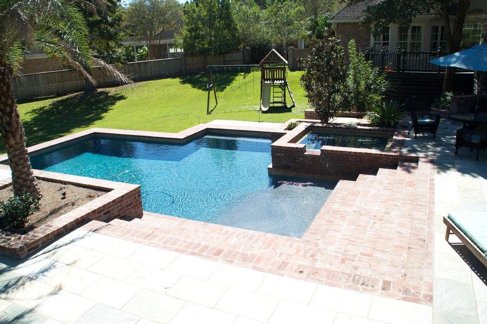 Brick Coping Traditional Pool New Orleans by Russell Pool