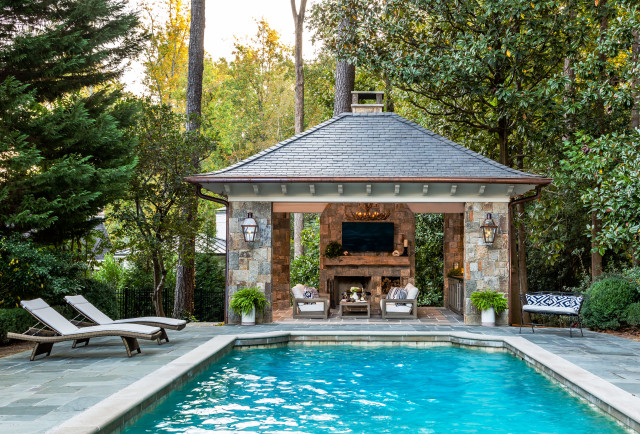 Brookhaven Pool Pavilion - Traditional - Pool - Atlanta - by Soorikian ...