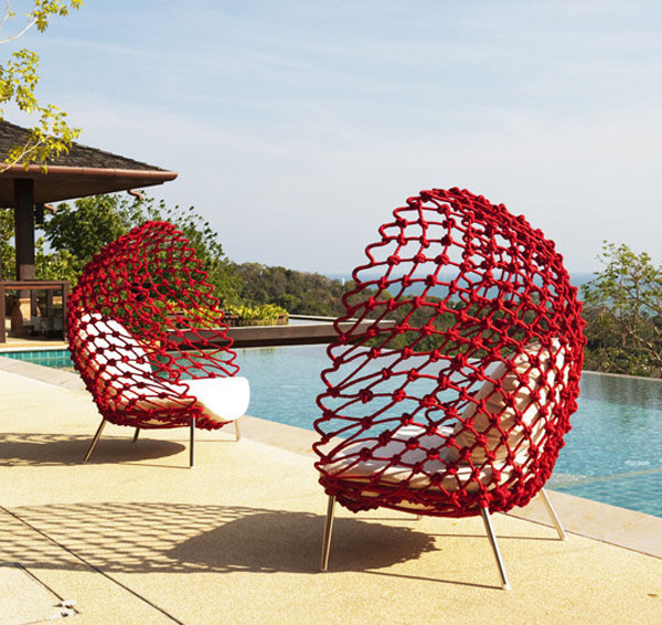 By the pool with Kenneth Cobonpue's Dragnet Lounge Chairs - Modern ...