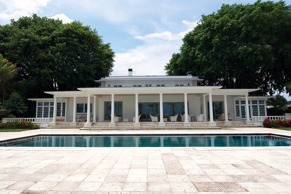 Inspiration for a timeless rectangular pool remodel in Other