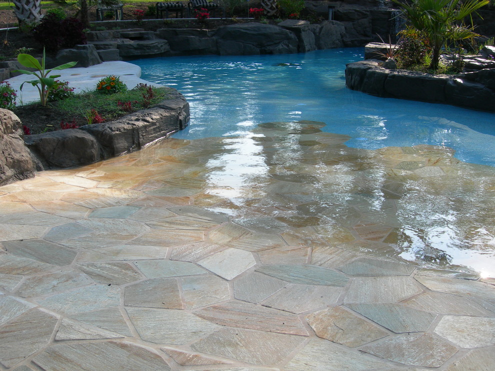 Design ideas for a world-inspired swimming pool in Charlotte.