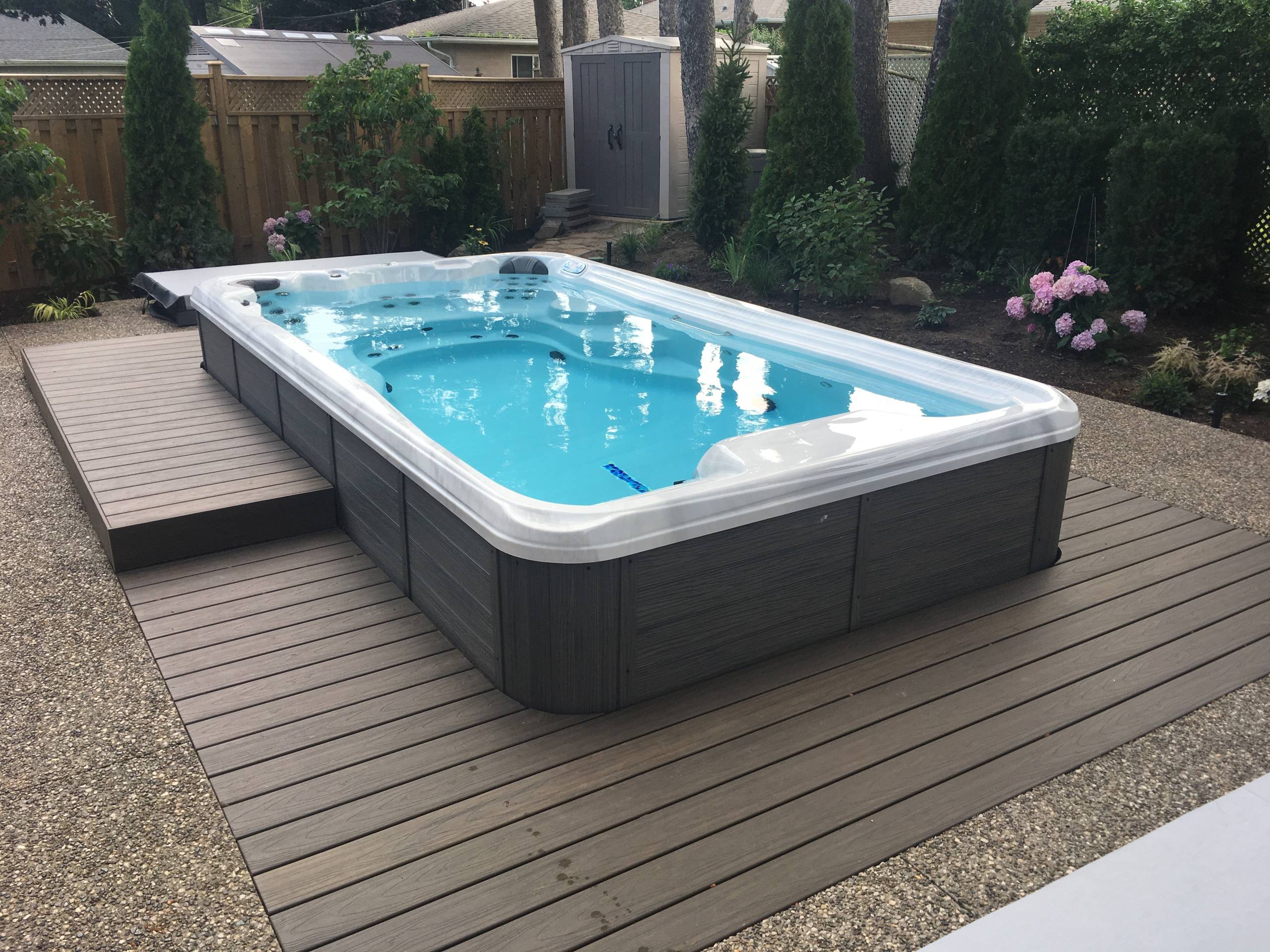 Chic Oakville Tidalfit Swim Spa Design Ep 14 Beach Style Pool Toronto By Factory Hot Tubs Houzz