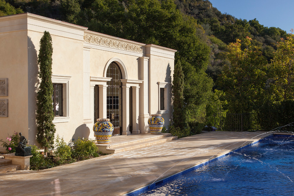 Inspiration for a mediterranean swimming pool in Santa Barbara.