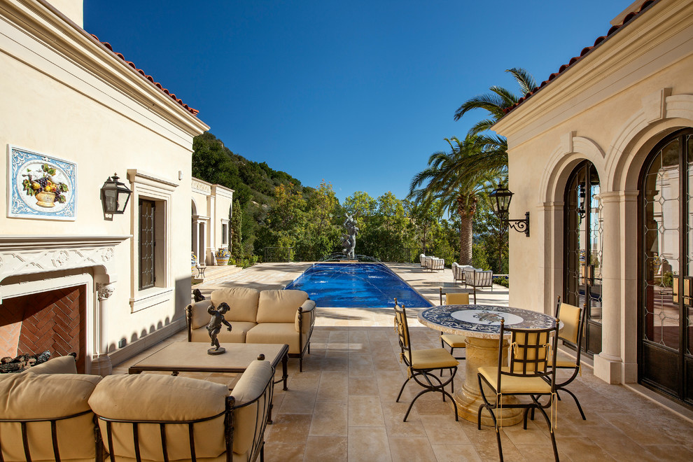 Inspiration for a mediterranean pool remodel in Santa Barbara