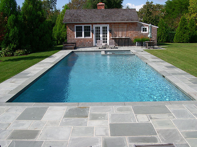 pool with built in spa