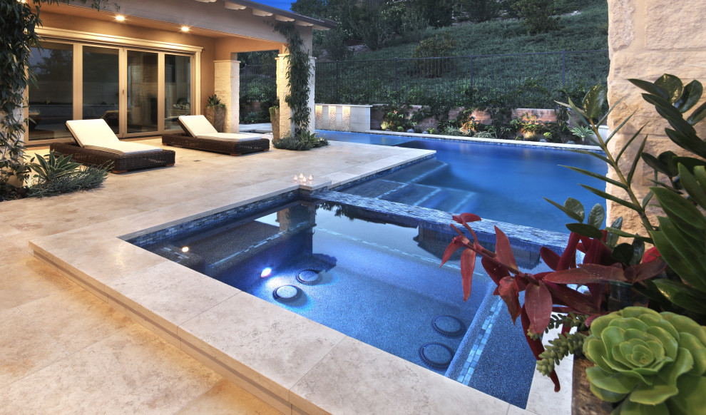 Coastal Pool Spa & California Room Beach Style Pool Orange County by Mirage Landscape