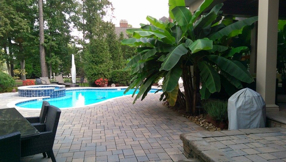 Inspiration for a large timeless backyard kidney-shaped lap hot tub remodel in Raleigh