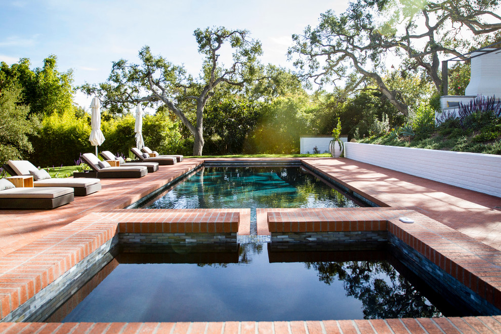 This is an example of a mediterranean swimming pool in Santa Barbara.