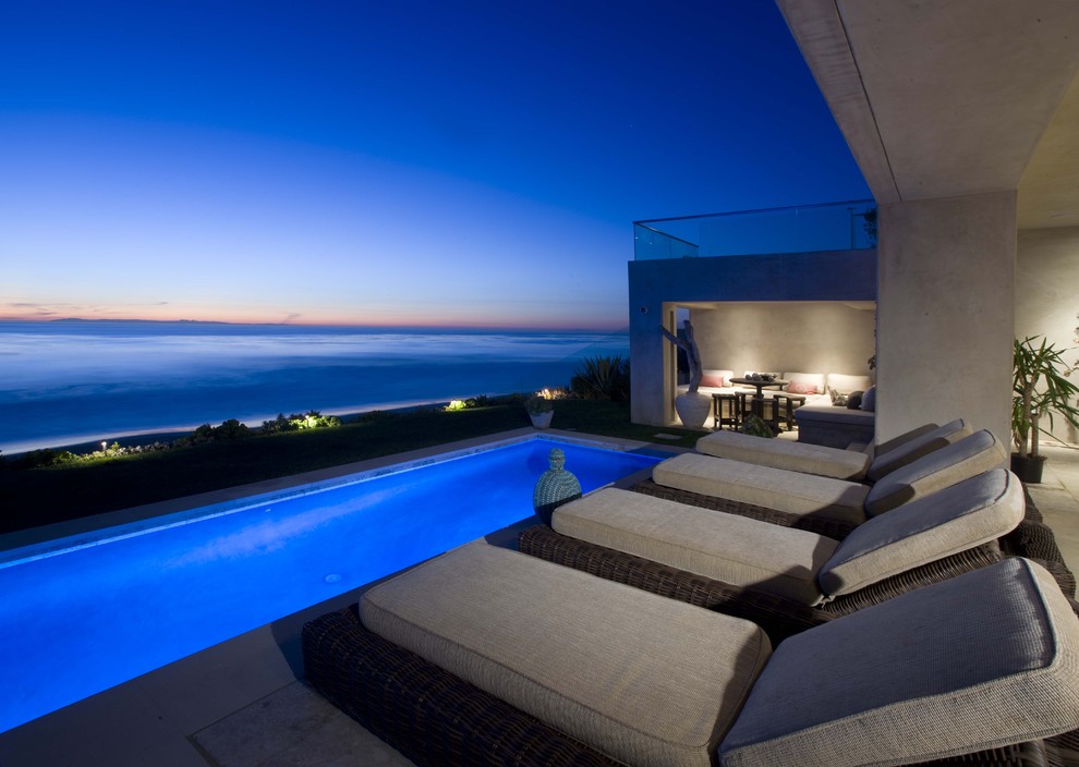 Photo of a contemporary lengths swimming pool in Orange County.