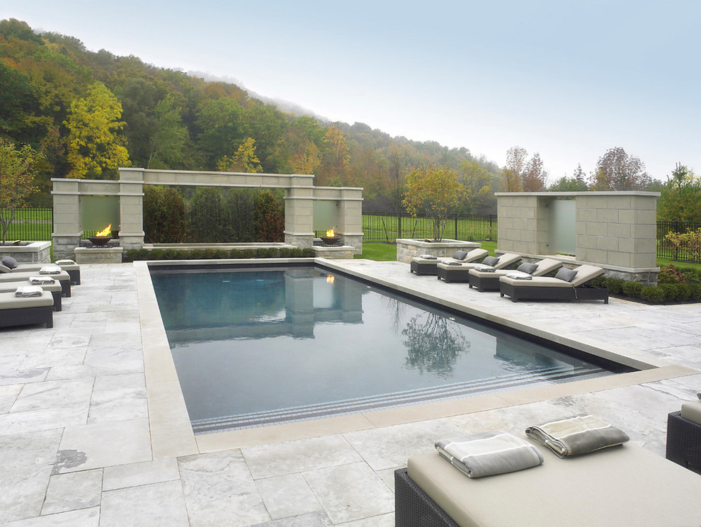 Inspiration for a contemporary rectangular pool remodel in Toronto