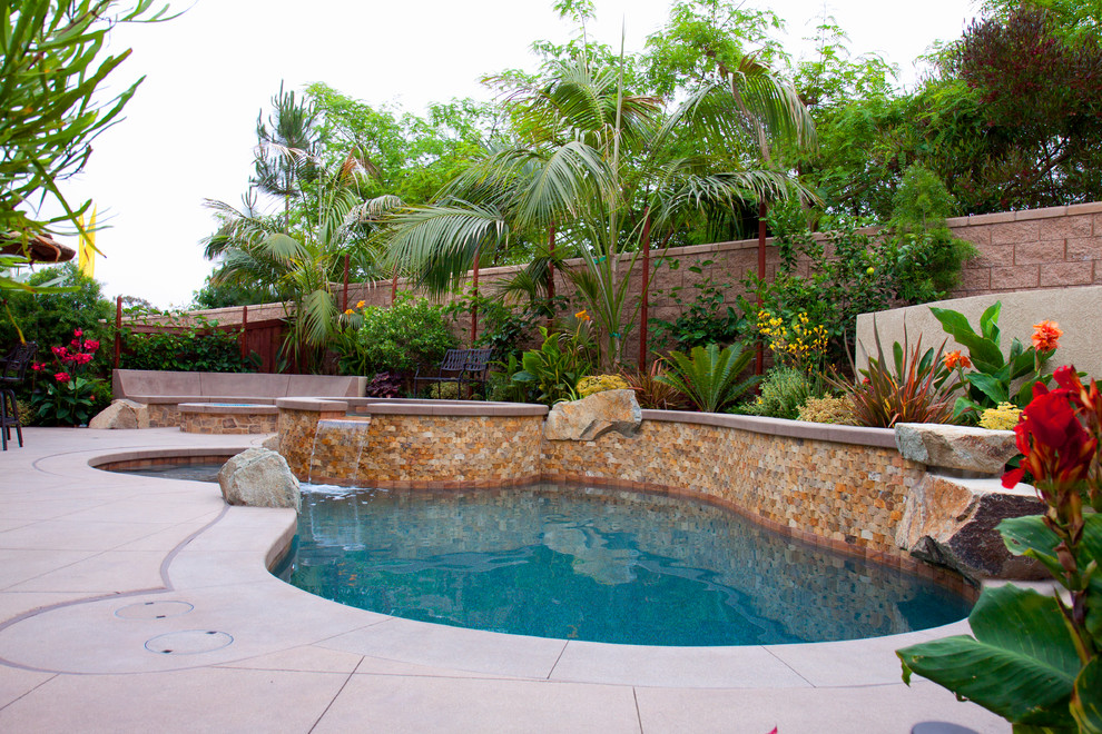 This is an example of a world-inspired swimming pool in San Diego.