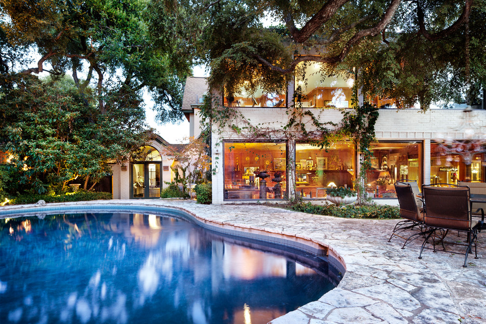 Design ideas for a bohemian swimming pool in Austin.