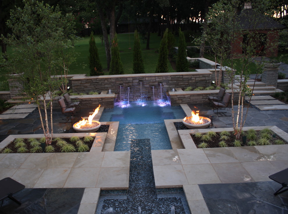 Courtyard SPool - Modern - Pool - Dallas - by Marlin Landscape Systems