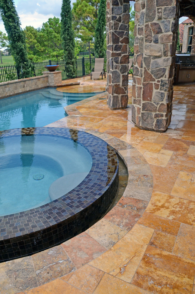 Custom Beach Entry Pool Coastal Swimming Pool & Hot Tub Houston by Vollmer Custom Pools
