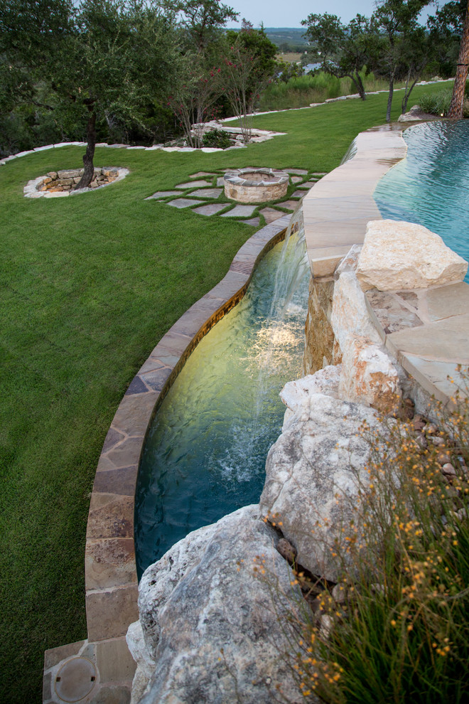 Custom Home in Bulverde Tropical Pool Other by Maldonado