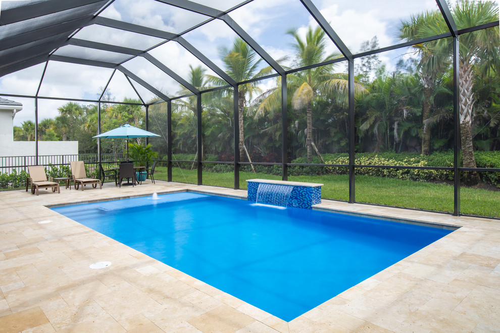 Custom Pool with Fountain Feature in Boynton Beach, Florida Modern Pool Miami by Van