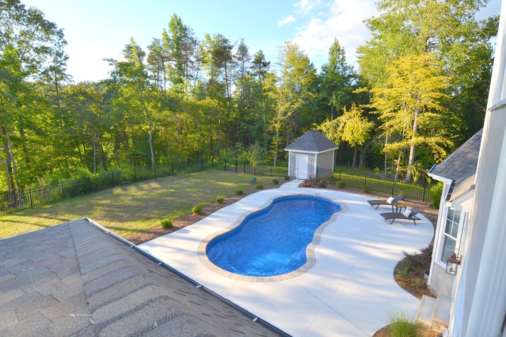 Custom Waterfront Home in Mebane, NC Transitional Pool Raleigh