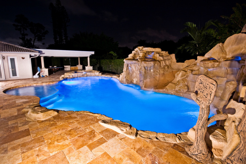 Dalley Lagoon Freeform Pool Tropical Pool Miami By Van Kirk Sons Pools And Spas Houzz
