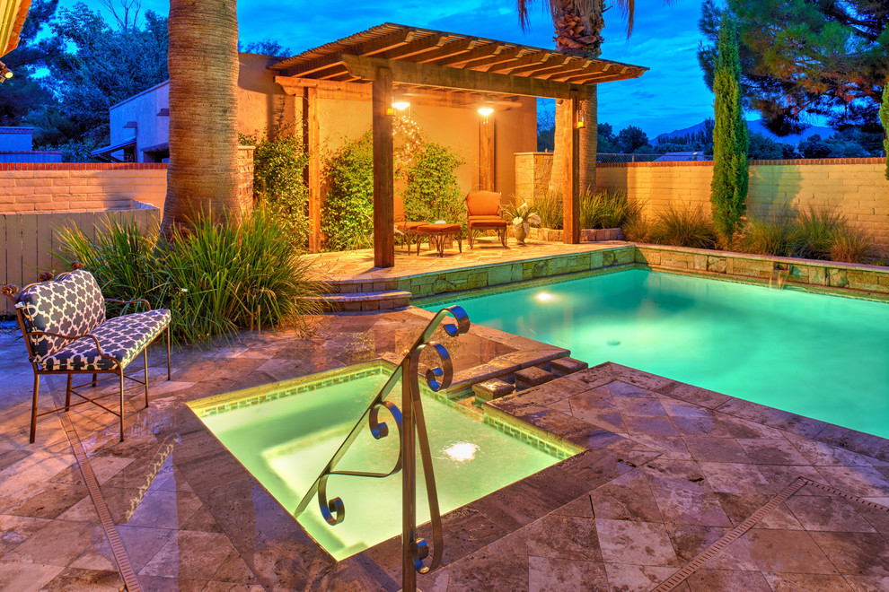 Pool - mid-sized mediterranean pool idea in Austin
