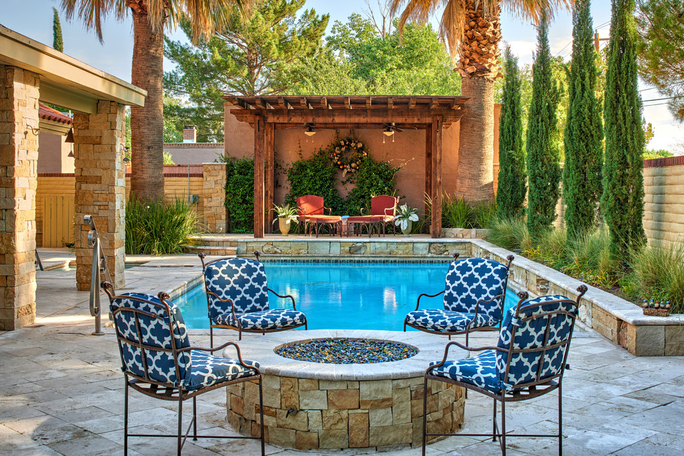 Inspiration for a mid-sized mediterranean pool remodel in Austin