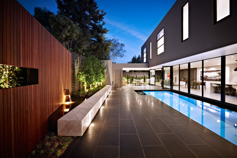 Inspiration for a contemporary rectangular lengths swimming pool in Melbourne.