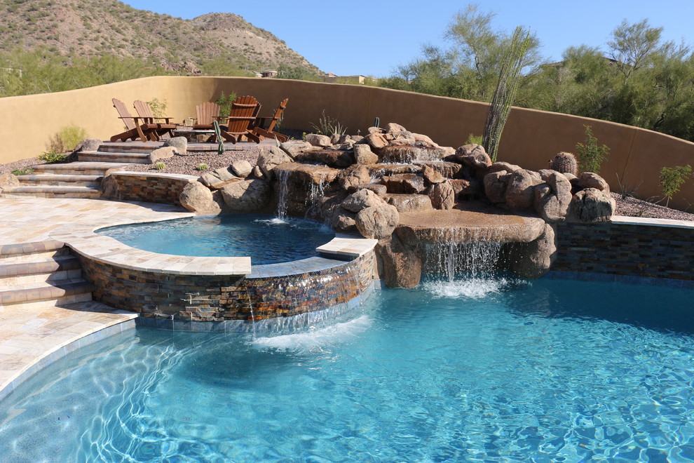 Photo of a rustic swimming pool in Phoenix.