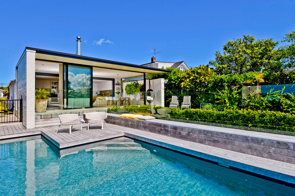 This is an example of a contemporary swimming pool in Auckland.